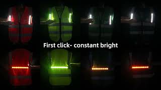 LED Warning Light Strip for Reflective Safety Vests | Constant & Flashing Modes
