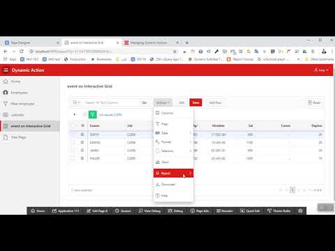 Oracle Apex 19.1 : Dynamic Action Part 17 Interactive Grid Report change