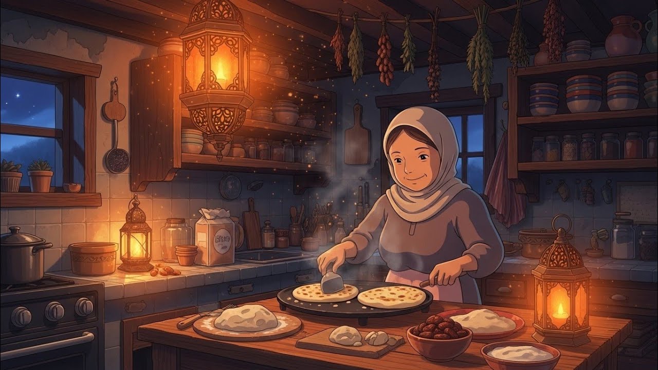 “A Peaceful Ramadan | Ghibli Style Sehri & Iftar Animation 🌙✨”