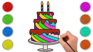 How To Draw An Easy Tasty Birthday Cake | कैसे बनाएं | Easy Drawing For Kids | Chiki Art Hindi