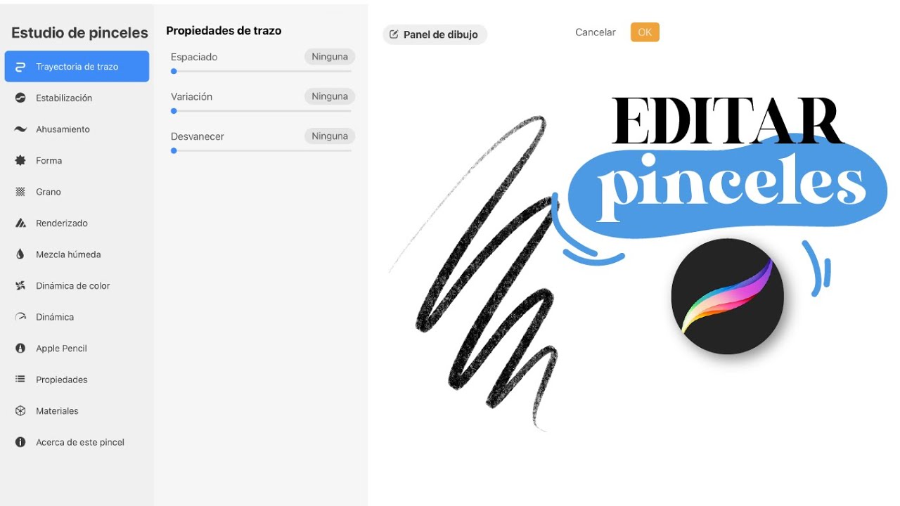 Edita pinceles en procreate