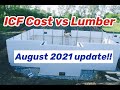 ICF Costs compared to Falling Lumber Prices... August update