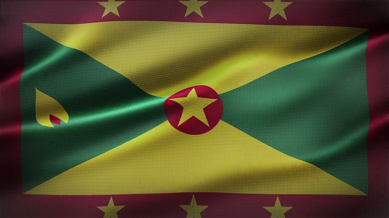 🚩Grenada  Flag Waving | GREEN SCREEN & CHROMA MATTE🚩