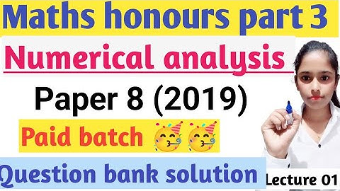 Maths honours part 3||Paper 8||Question bank solution||2019||Lecture 01||BRABU PART 3||paid batch