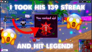 I Took His 139 Streak & Hit Legend, But Then This Happened     | Roblox Basketball Hoopz  