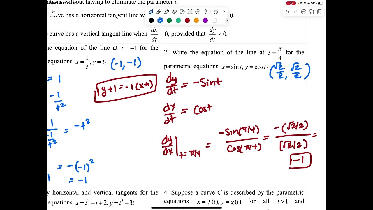 1st Derivative of Parametric