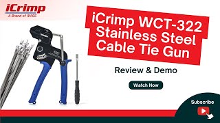 WCT322-KIT Stainless Steel Cable Tie Tool Zip Gun — IWISS TOOLS