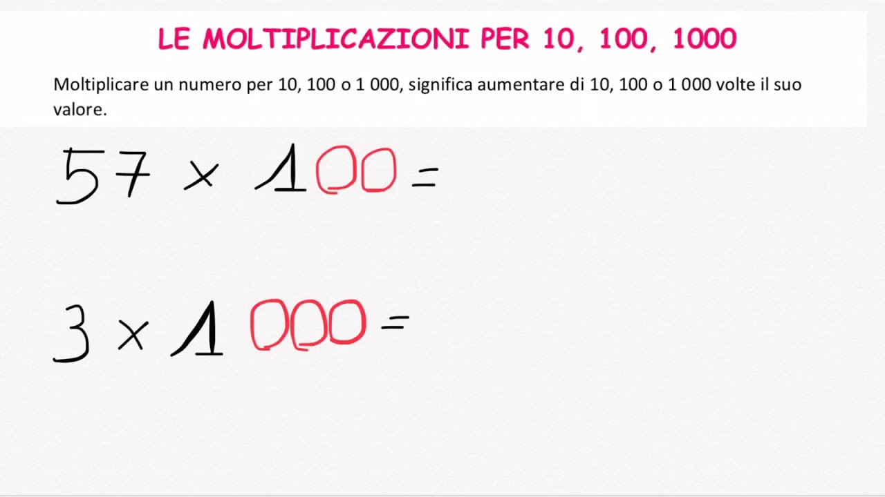 Moltiplicazione In Colonna Con La Virgola