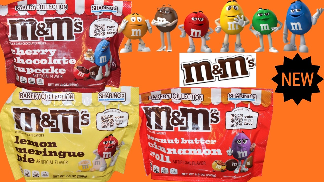 M&M’s Bakery Collection: Cherry Chocolate Cupcake, Lemon Meringue Pie, Peanut Butter Cinnamon Roll