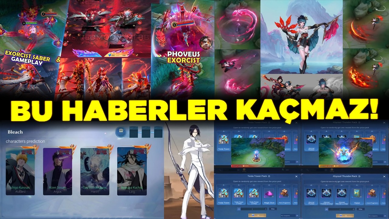 NEW HERO HİRARA MLBB X BLEACH EXORCISTS SABER PHOVEUS GAMEPLAY VE DAHASI