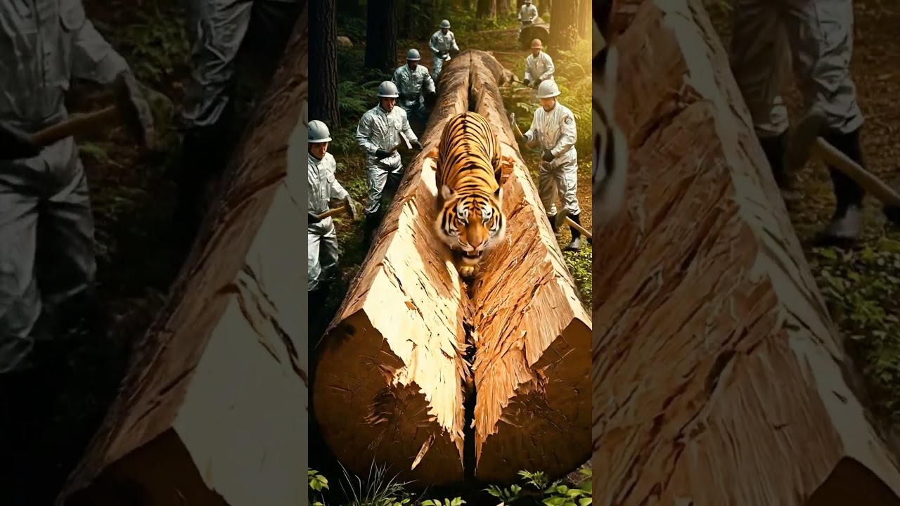 Tiger Rescued from Giant Forest Log 