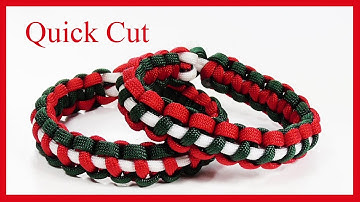 Paracord Bracelet: "Christmas Themed" Thin Line Solomon Bar - Quick Cut