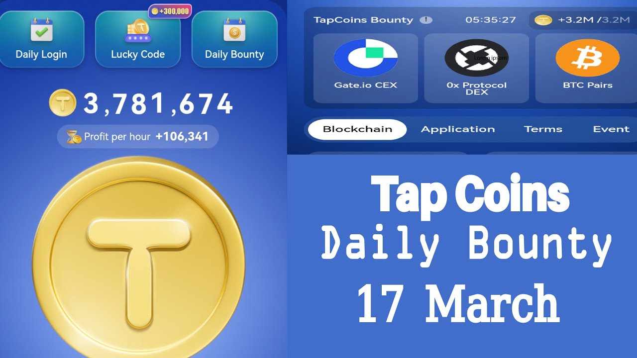 Tap coin daily bounty 17 March | Tapcoin daily bounty today |  Tap coin daily bounty.