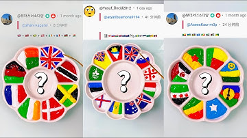 Guess The Final Color🎨Flags Collection 09｜MIxing Color｜Satisfying ｜Art | Paint Mixing | ASMR Art