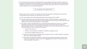 2018 AP Statistics Free Response #2