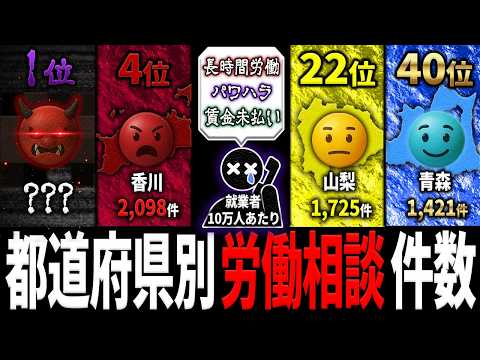 【労働相談】最も労働相談件数が多いのはあの都道府県…都道府県別「労働相談」件数【ランキング】のサムネイル
