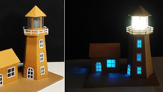 Mini Lighthouse Craft | DIY cardboard paper craft