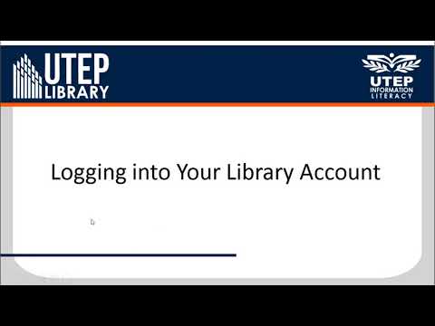 Logging into your Library Account