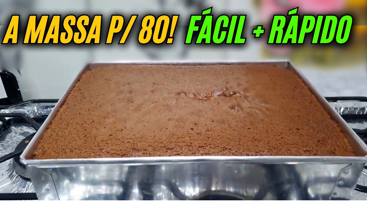 MASSA PROFISSIONAL DE CHOCOLATE Facil e Rapido 🍫 Bolo para até 80 pessoas