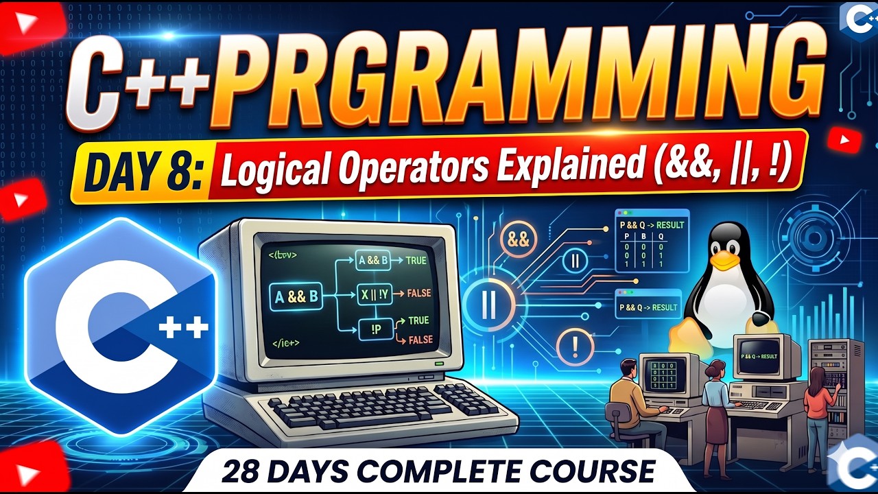 C++ Day 8: Logical Operators Explained (&&, ||, !) - YouTube