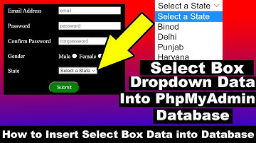 How to send and store Select box dropdown menu data into PhpMyAdmin MySQL Database, cyber warriors