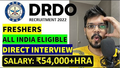 DRDO recruitment 2022|Freshers| No Fees| Direct Interview| All India Apply| Latest Job Update 2022