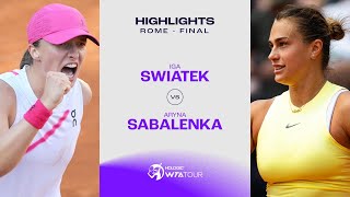 Iga Swiatek Vs Aryna Sabalenka 2024 Rome Final Wta Match Highlights