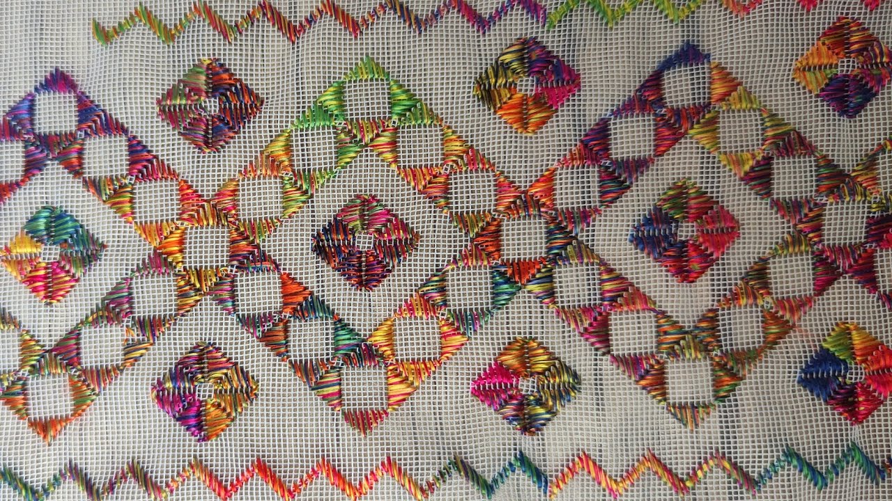 آموزش خامک دوزی روی جالی برای سر چادر گاج