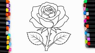 Rose Coloring Video | ASMR Coloring Video | Satisfying Coloring Video