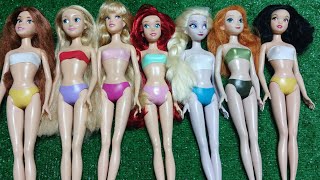 Some Lot's of Disney Princess,. with Unboxing Satisfying video Miniature Dolls No Talking Video ASMR