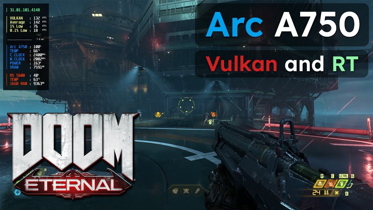 Intel Arc A750 8GB - Doom Eternal | Vulkan | Ultra Nightmare, Low and Ray Tracing