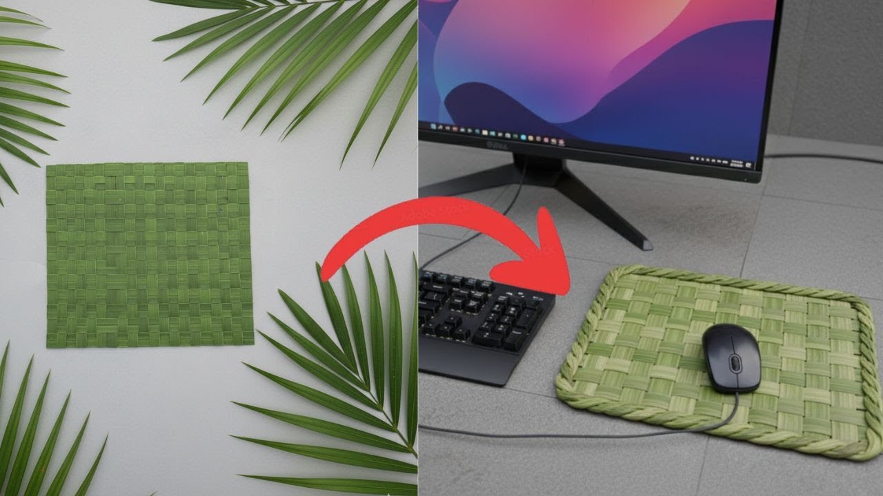 Коврик для мыши из кокосового листа!!