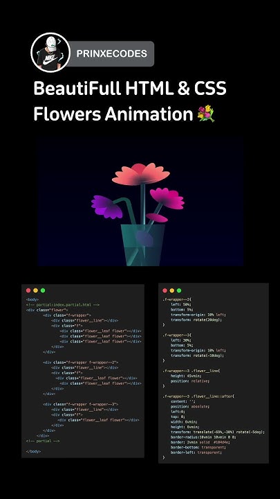 Beautiful HTML & CSS Flowers Animation 💐 - YouTube