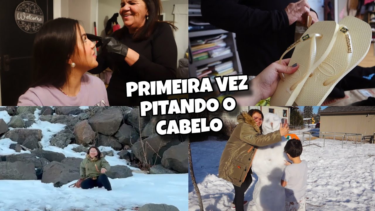 FOMOS PASSEAR - ELA CAIU NA NEVE - PINTANDO O CABELO - PRESENTES DO BRASIL 