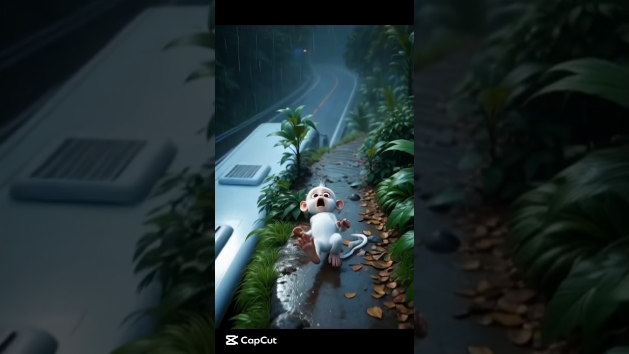 The monkey🐒 fell down. 