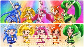 Smile PreCure | Toddler VS. Teen Transformation Comparison! 🩷🧡💛💚💙