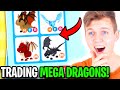 Can We Beat The TRADING MEGA NEON DRAGONS ONLY CHALLENGE In Roblox ADOPT ME!? (RAREST TRADE EVER!?)