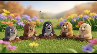 Five Little Moles Dig Dig Dig | Underground Animals & Counting Song