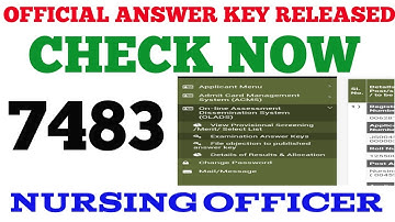 OFFICIAL ANSWER KEY RELEASED FOR 7483 OSSSC NURSING OFFICER EXAM