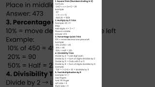 5 Maths tricks in 10 sec 🔥 #shorts #maths #cbse10 #tricks