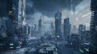 Post-Apocalyptic Cyberpunk City in Flames | 4K Cinematic Drone Shot with Fire & Rain Nature World