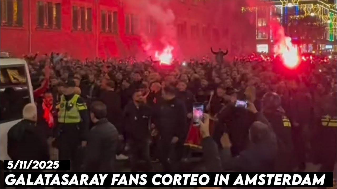 GALATASARAY FANS CORTEO IN AMSTERDAM || Ajax Amsterdam vs Galatasaray 05/11/2025