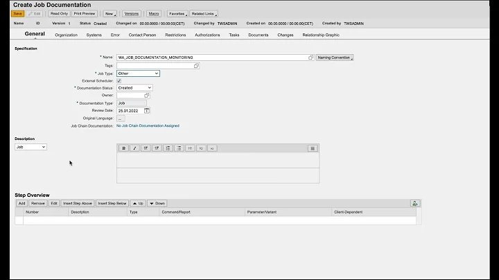 How to schedule and monitor jobs with job documentation on SAP Solution Manager
