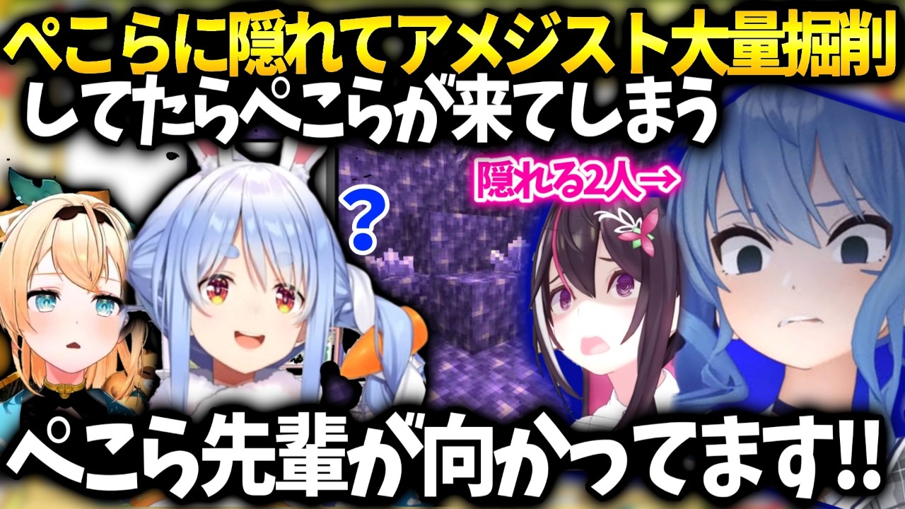 すいちゃんあずきち鉱脈に近づくぺこらにバレないよういろはに偽装してもらう大作戦【星街すいせい/風真いろは/AZKI/ホロライブ】