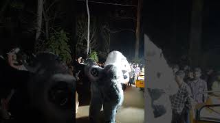गोरिल्ला और राक्षसों का अनोखा डांस! 🦍👹 #CostumeParty #GorillaCostume #MonsterEncounter #NightEvent