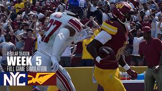 Giants vs. Commanders | 2026 Season Week 5 | Madden NFL 26 Simulation
