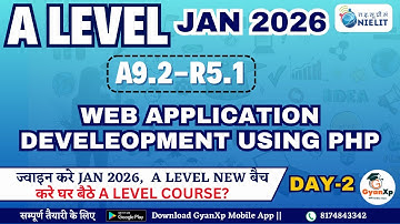 A Level A9.2-R5.1 | Web Application Development Using PHP | A Level JAN 2026