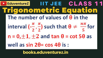The number ofθ in the interval(-π/2,π/2) such that  tan θ = cot 5θ as well as sin 2θ= cos 4θ is :