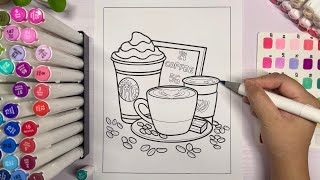 Celebrity Relaxing Coffee-Themed Coloring | Cozy Starbucks Inspired Art with Alcohol Markers ☕✨ Profile