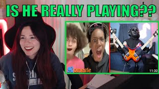Reaction to The Dooo Guitarist Plays TWO GUITARS at once on Omegle